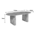 Dining table Nembou mdf in oak color 210x100x76cm - Image 6