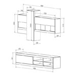 Torania living room set sonoma-white 185x37x145cm - Image 2