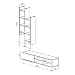 Sarona living room set oak 150x35x160cm - Image 2