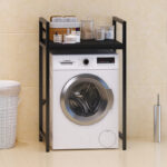 Washer-dryer support shelf Delavar metal black 72x60x116cm - Image 3