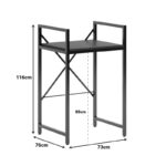 Washer-dryer support shelf Delavar metal black 72x60x116cm - Image 4