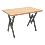 Vertex table oak with black metal legs 110x70x72cm