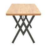Vertex table oak with black metal legs 110x70x72cm - Image 3