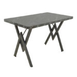 Vertex table black marble effect with black metal legs 110x70x72cm