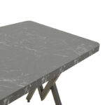 Vertex table black marble effect with black metal legs 110x70x72cm - Image 4