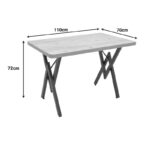 Vertex table black marble effect with black metal legs 110x70x72cm - Image 6