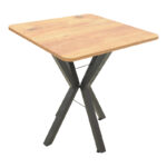 Arenya table natural shade with black metal legs 70x70x72cm