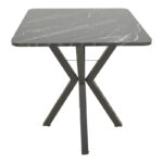 Arenya table black marble effect - black metal legs 70x70x72cm - Image 2
