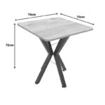 Arenya table black marble effect - black metal legs 70x70x72cm - Image 3