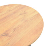Rogue table natural shade with black metal legs D70x72cm - Image 4