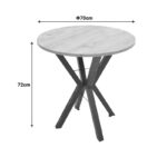 Rogue table natural shade with black metal legs D70x72cm - Image 5