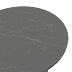 Rogue table black marble look with black metal legs D70x72cm - Image 3
