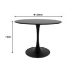 Dining table Balou-Noor set of 5 MDF black-grey D120x73cm - Image 4