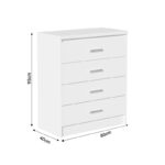 Olympus White Bedroom Set with Bed 140x200cm Set of 4pcs - Image 6