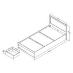 Olympus Sonoma Bedroom Set with Bed 100x200cm Set of 2pcs - Image 4