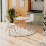 Dining Room with Julita Chairs White and Julita Table White D80x73cm Set of 3pcs - Image 2