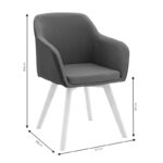 Dining Room with Safira Beige Armchairs and Antoro Glass Table D100x75cm Set of 5pcs - Image 5