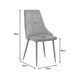 Dining Room with Azori Dusty Rose Chairs and Antoro Glass Table D80x75cm Set of 3pcs - Image 5