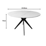 Dining Room with Jelour Pistachio Chairs and Orbital Black Table Φ120x76 Set of 5pcs - Image 4