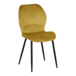 Dining Room with Jelour Yellow Chairs and Orbital Black Table Φ120x76 Set of 5pcs - Image 3