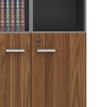 Professional office cabinets Oscar walnut-anthracite 160x40x200cm - Image 3