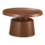 Coffee table Ginoze metal in brown color D70x42,5cm - Image 2