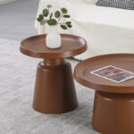 Side table Ginoze metal in brown color D50x50.5cm