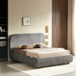 Bed Salena dark grey fabric 160x200cm - Image 2