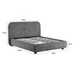 Bed Salena dark grey fabric 160x200cm - Image 6