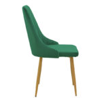 Chair Azori velvet green fabric with natural color metal leg 49x55x85cm - Image 3