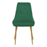 Chair Azori velvet green fabric with natural color metal leg 49x55x85cm - Image 4