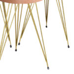 Side tables Wakmi 3 pieces set natural-gold metal leg - Image 4