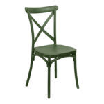 Stackable Crossie chair pp in dark green shade 38x46.5x82cm