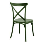 Stackable Crossie chair pp in dark green shade 38x46.5x82cm - Image 3