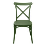 Stackable Crossie chair pp in dark green shade 38x46.5x82cm - Image 5