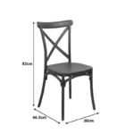 Stackable Crossie chair pp in dark green shade 38x46.5x82cm - Image 6