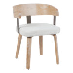 Armchair Anesy metal-wood and fabric in beige color 53.5x51x72cm