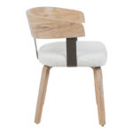 Armchair Anesy metal-wood and fabric in beige color 53.5x51x72cm - Image 3