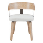 Armchair Anesy metal-wood and fabric in beige color 53.5x51x72cm - Image 4