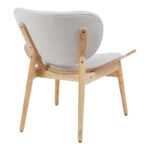 Armchair Udalle wood in natural color and beige fabric 77x70x81cm - Image 2