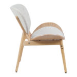 Armchair Udalle wood in natural color and beige fabric 77x70x81cm - Image 3