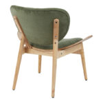 Armchair Udalle wood in natural color and olive green fabric 77x70x81cm - Image 2