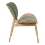 Armchair Udalle wood in natural color and olive green fabric 77x70x81cm - Image 3