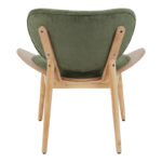 Armchair Udalle wood in natural color and olive green fabric 77x70x81cm - Image 5