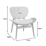 Armchair Udalle wood in natural color and olive green fabric 77x70x81cm - Image 6