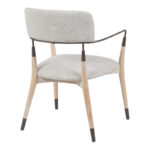 Armchair Sentana metal-wood and beige-brown fabric 56.5x56x79cm - Image 2