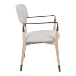 Armchair Sentana metal-wood and beige-brown fabric 56.5x56x79cm - Image 3