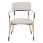 Armchair Sentana metal-wood and beige-brown fabric 56.5x56x79cm - Image 4