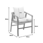 Armchair Cuerda teak wood frame with pe rope in natural shade 55x60x80cm - Image 2