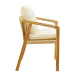 Armchair Cuerda teak wood frame with pe rope in natural shade 55x60x80cm - Image 4